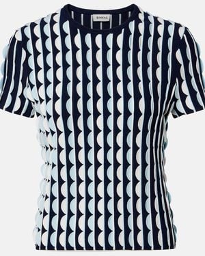 Jonathan Simkhai Kendra Knitted Scalloped Top - Blue