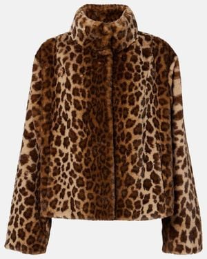 Velvet Valli Leopard-Print Faux Fur Jacket - Brown