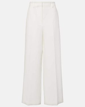 KHAITE Bacall Mid-Rise Wide-Leg Trousers - White