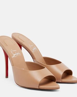 Christian Louboutin Miss Z Leather Mules - Brown