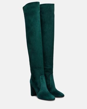 Gianvito Rossi Suede Over-The-Knee Boots - Green