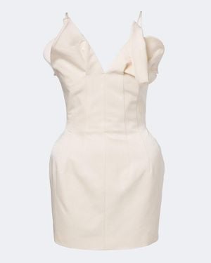 Magda Butrym Draped Cotton And Silk Corset Dress - Natural