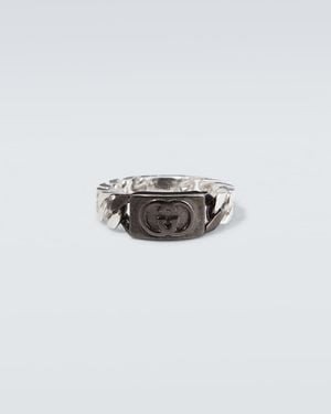 Gucci Bague Interlocking G En Argent Sterling - Blanc
