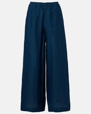 Eres Select Linen Wide-Leg Trousers - Blue