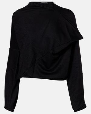 Junya Watanabe Wool-Blend Crop Top - Black