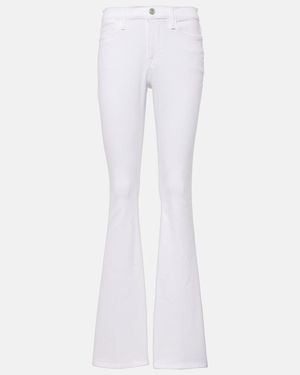FRAME Le High Flare High-Rise Flared Jeans - White