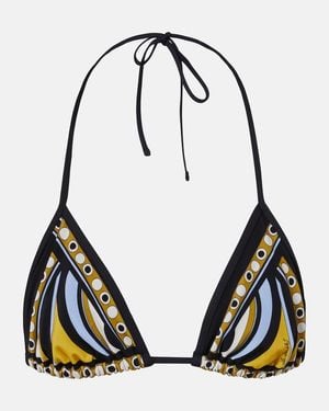 La DoubleJ Sanctuary Printed Bikini Top - Black