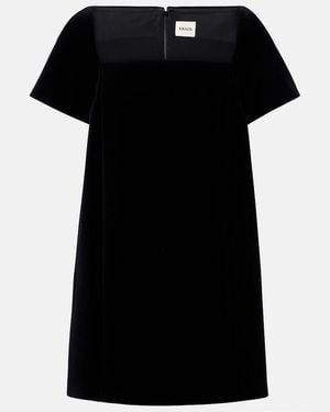 KHAITE Benji Velvet Minidress - Black