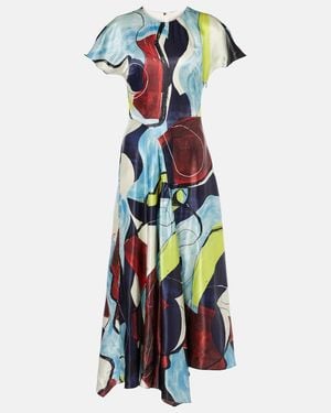 ROKSANDA Adriana Printed Satin Midi Dress - White