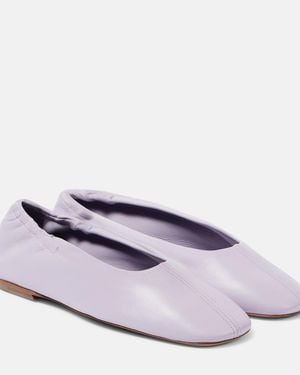 Dries Van Noten Leather Ballet Flats - Purple
