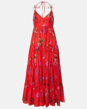 Erdem Floral Cotton-blend Maxi Dress - Red