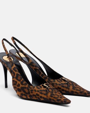 Saint Laurent Babylone Breteuil Slingback Court Shoes - Brown