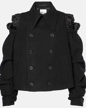 Noir Kei Ninomiya Cutout Wool Jacket - Black