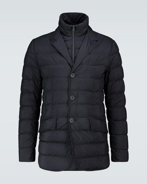Herno Nylon High-neck Down Jacket - Blue
