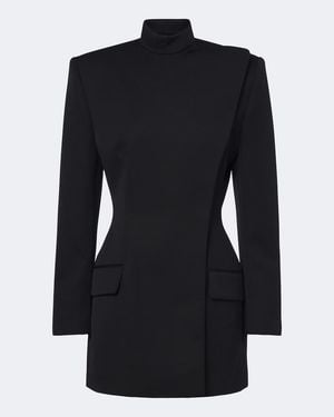Mugler Minikleid Aus Wolle - Schwarz