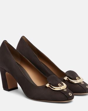 Ferragamo Pumps Gancini Aus Veloursleder - Braun