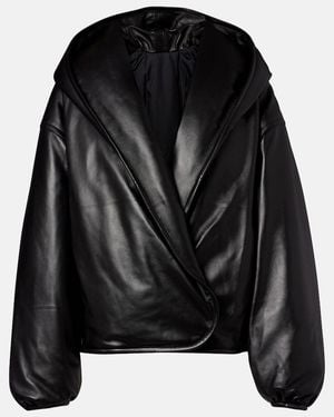 Alaïa Blouson Bomber A Capuche En Cuir - Noir