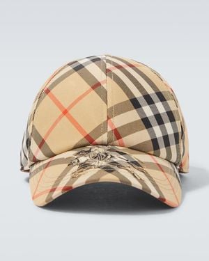 Burberry Baseballcap Check Aus Twill - Natur