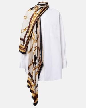 Acne Studios Dasca Scarf-Detail Cotton Poplin Shirt Dress - White