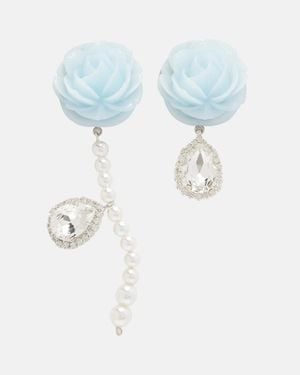 Magda Butrym Orecchini Pendenti Con Rose - Blu