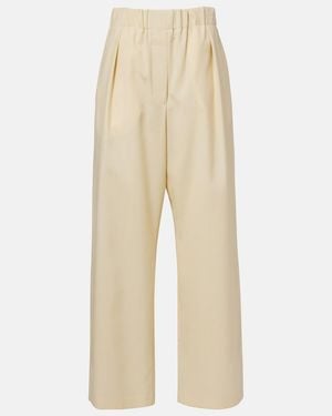 Jil Sander Wool Wide-Leg Pants - Natural