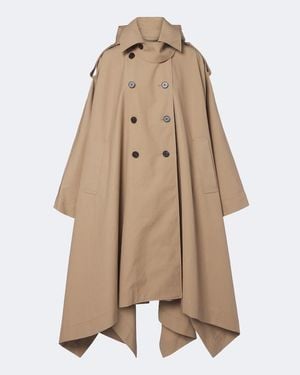 Rohe Double-Breasted Cotton Cape - Natural