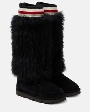 Brunello Cucinelli Panelled Mid-Calf Boots - Black