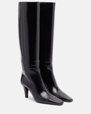 Saint Laurent Jill 75 Leather Knee-High Boots - Black