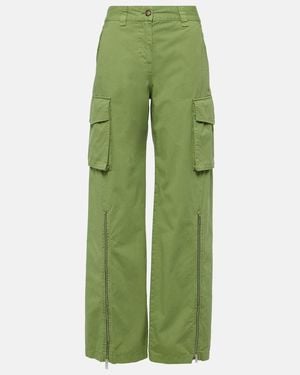 Stella McCartney Mid-Rise Cotton Cargo Pants - Green