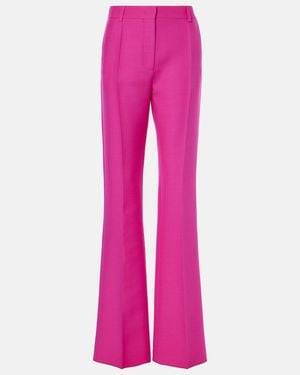 Valentino Crepe Couture Flared Trousers - Pink