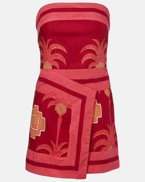 Johanna Ortiz Raiz Printed Cotton Minidress - Red