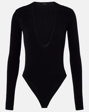 Balenciaga V-Neck Bodysuit - Blue
