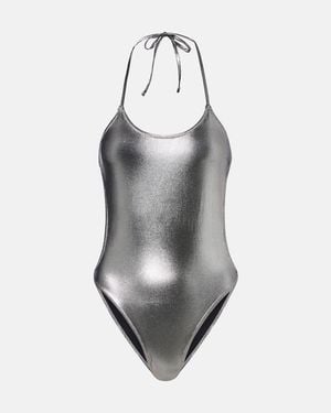 The Attico Halterneck Swimsuit - Grey
