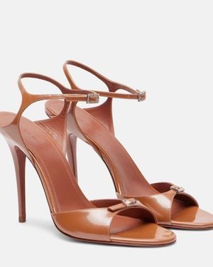 AMINA MUADDI Adut 105 Patent Leather Sandals - Brown
