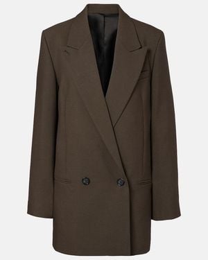 TOTEME Double-Breasted Wool-Blend Blazer - Brown