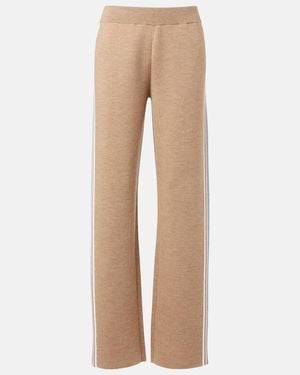 Fusalp Benada Striped Wool-Blend Straight Trousers - Natural