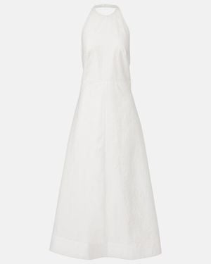 Rohe Halterneck Cotton-Blend Poplin Midi Dress - White