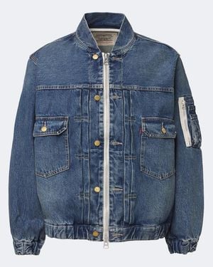 Sacai Denim Bomber Jacket - Blue