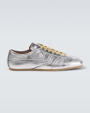 Dries Van Noten Metallic Leather Trainers