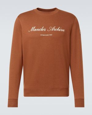 Moncler Moncler Cotton Blend Logo Sweatshirt - Brown
