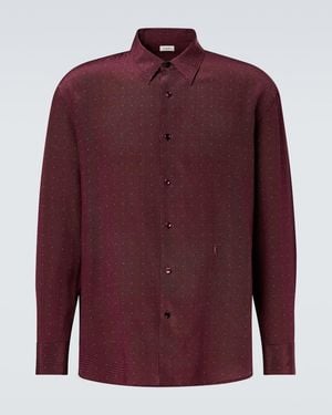 Saint Laurent Cassandre Silk Crepe De Chine Shirt - Red