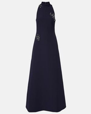 Safiyaa Verzierte Robe Priscilla Aus Crepe - Blau