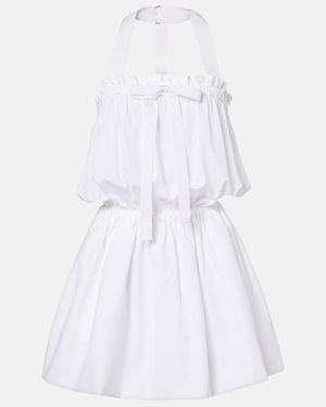 Patou Halterneck Cotton Minidress - White