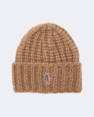 Moncler Logo Alpaca And Wool-Blend Beanie - Brown