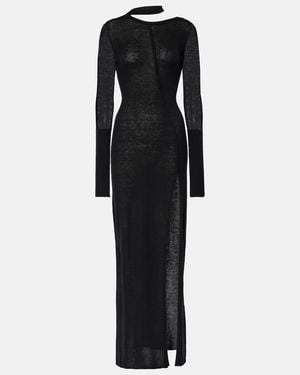 DIDU Maxikleid Aus Wolle - Schwarz