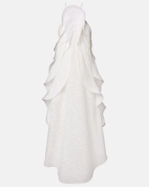 Maticevski Delice Wave Ruffled Maxi Dress - White