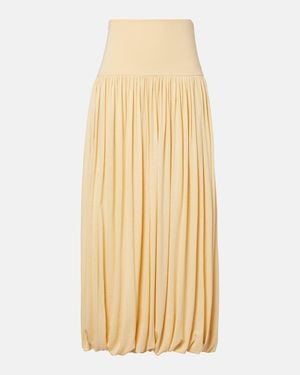 TOTEME Gathered Jersey Midi Skirt - Natural