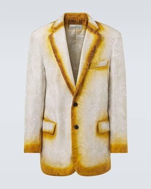 Dries Van Noten Silk Jacquard Blazer - Metallic