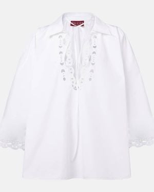 Gucci Cotton Poplin Shirt With Embroidery, Ready-To-Wear - White
