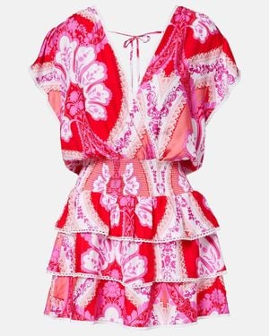 Melissa Odabash Jess Printed Tiered Minidress